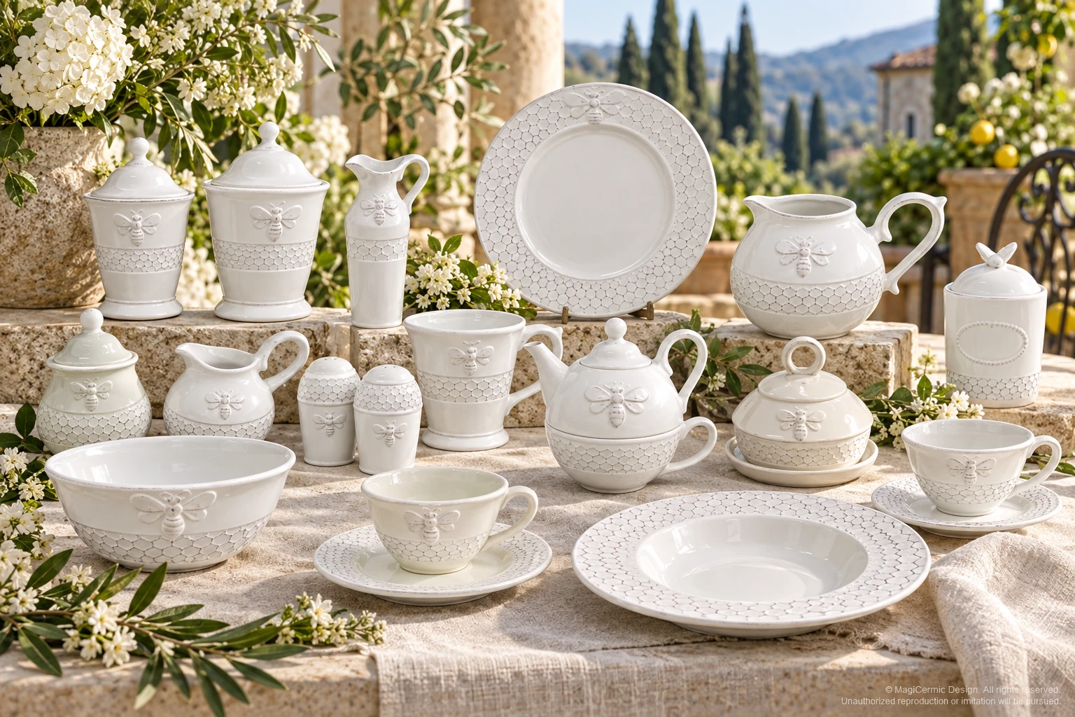 AI styling concept for A Garden in Fine Relief; original product reference images govern selected forms and details.