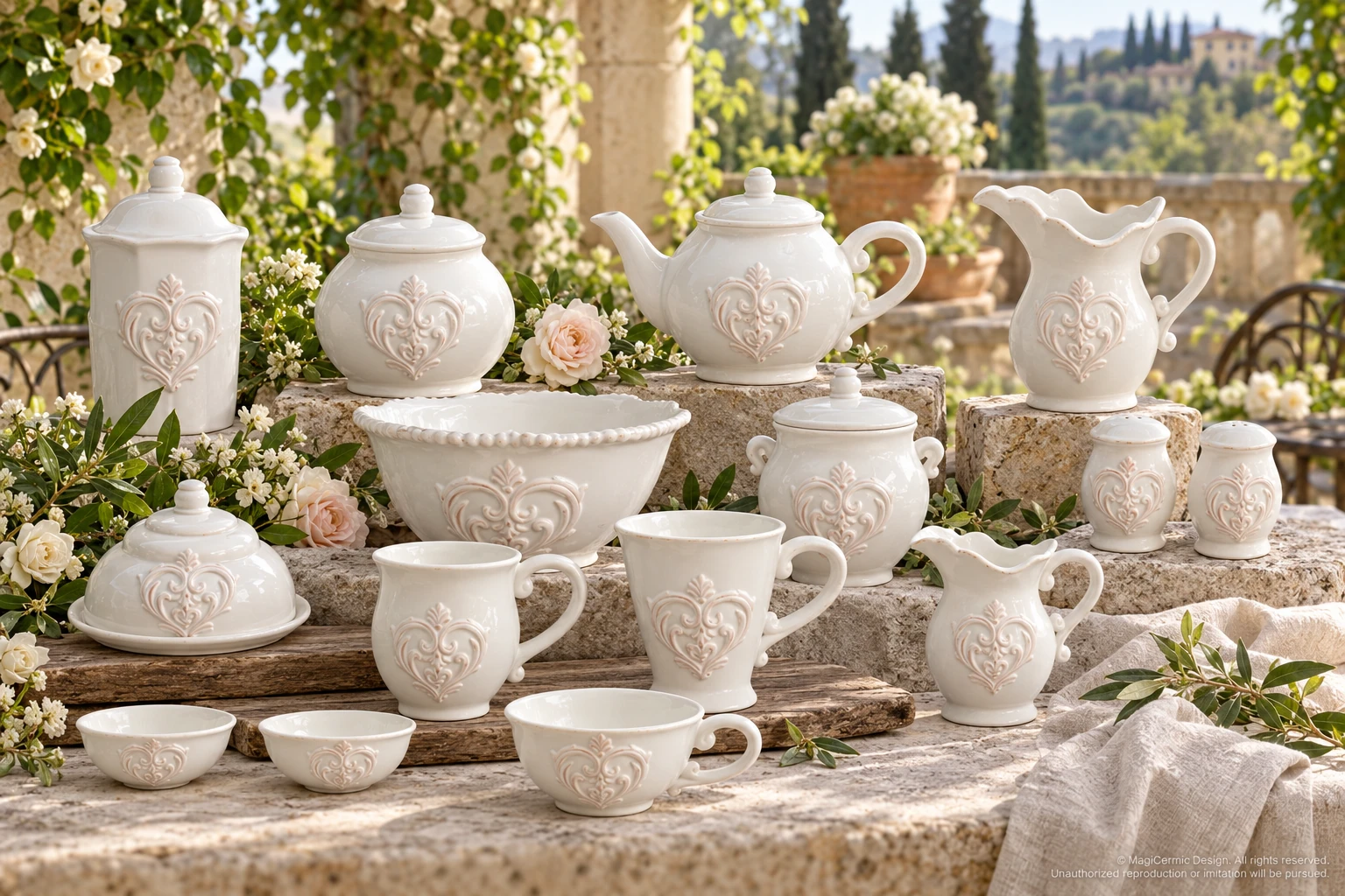 AI styling concept for The Heart of the Garden; original product reference images govern selected forms and details.