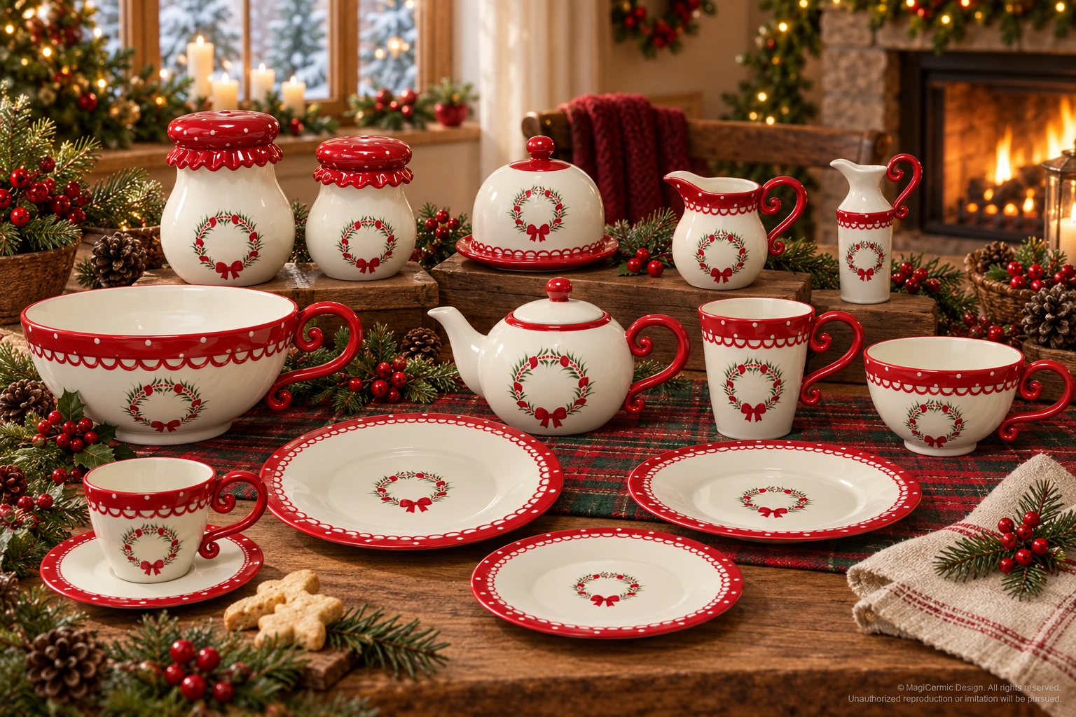 AI styling concept for A Ribbon around Christmas; original product reference images govern selected forms and details.