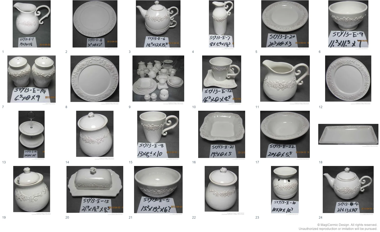 Complete original product reference board for this selection, page 1
