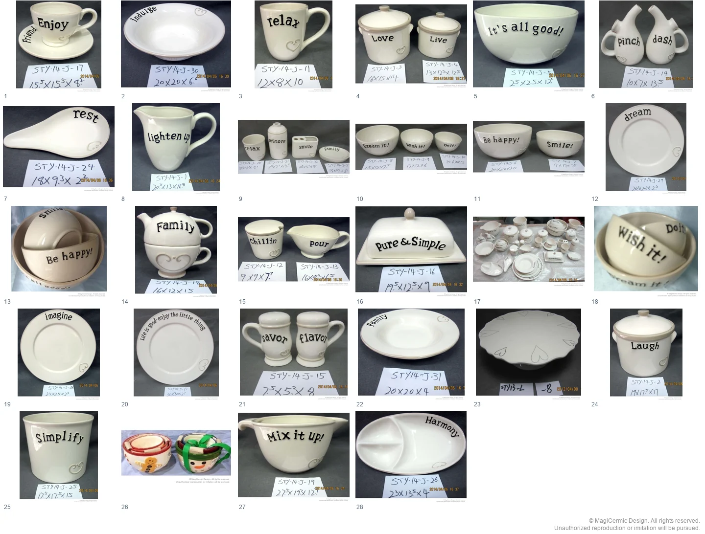 Complete original product reference board for this selection, page 1