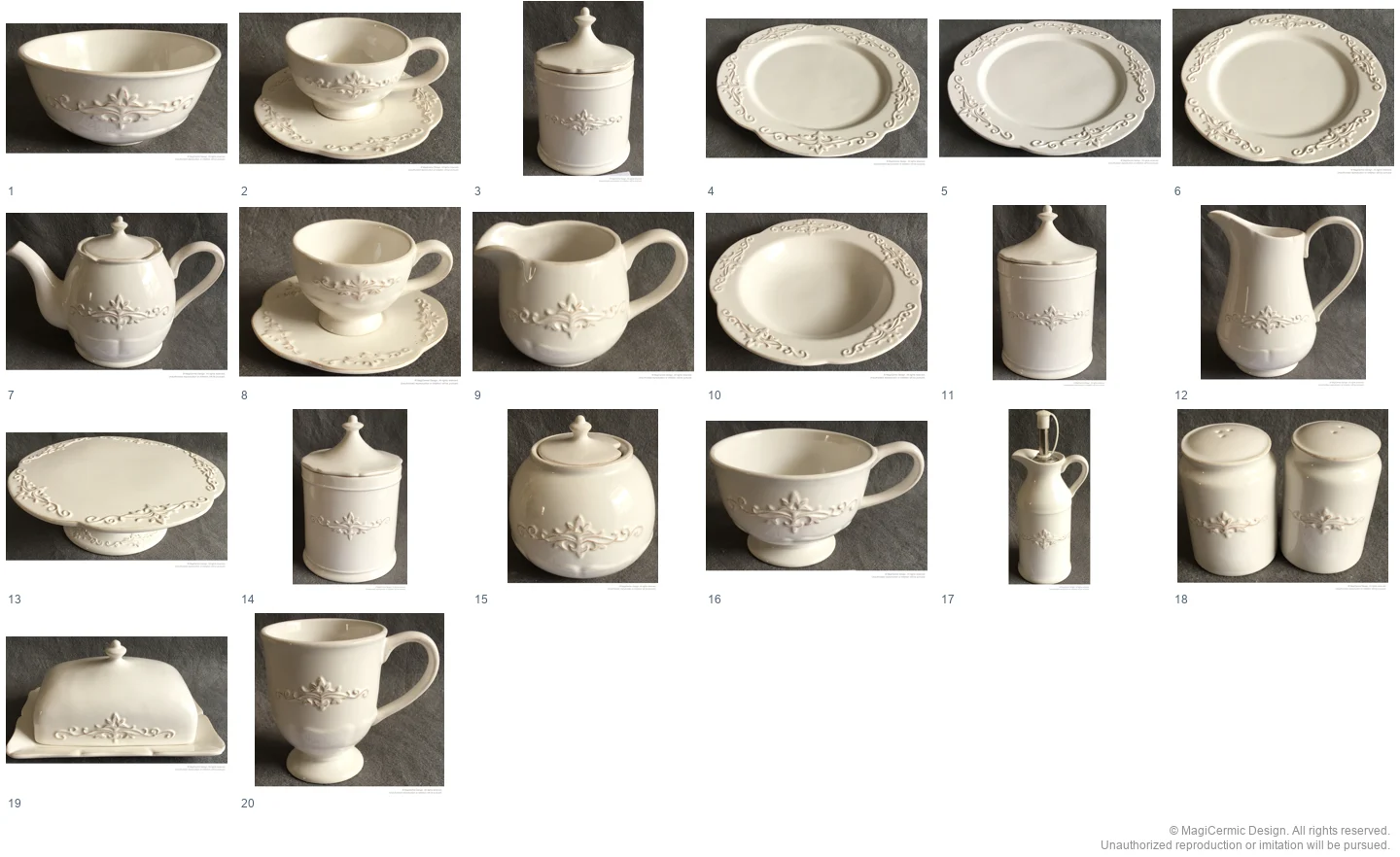 Complete original product reference board for this selection, page 1