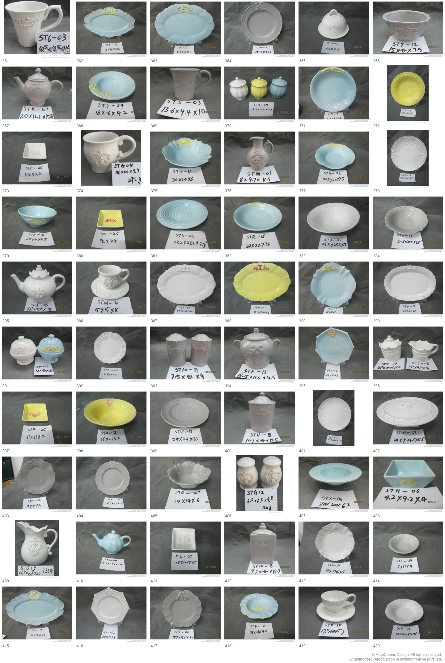 Complete original product reference board for this selection, page 7