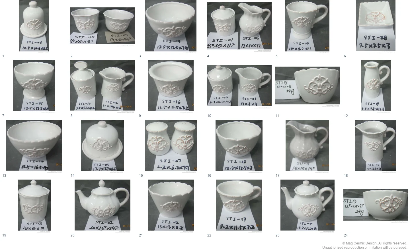 Complete original product reference board for this selection, page 1