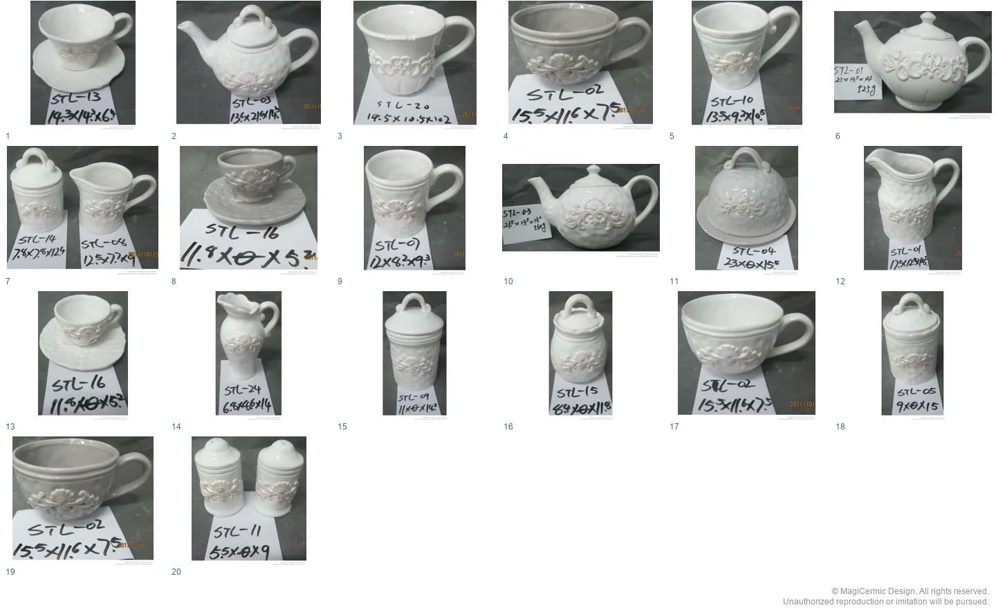 Complete original product reference board for this selection, page 1