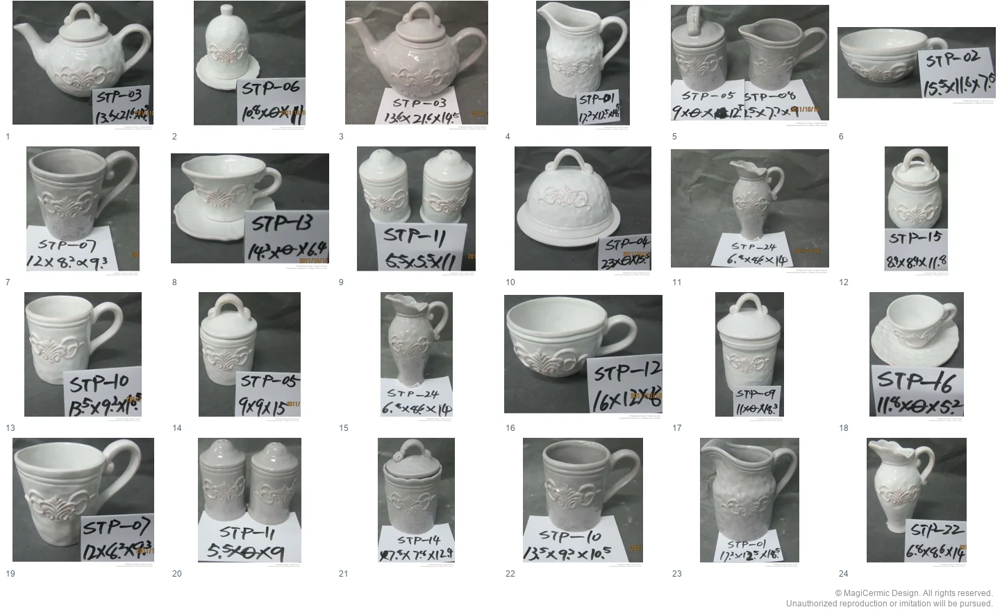 Complete original product reference board for this selection, page 1