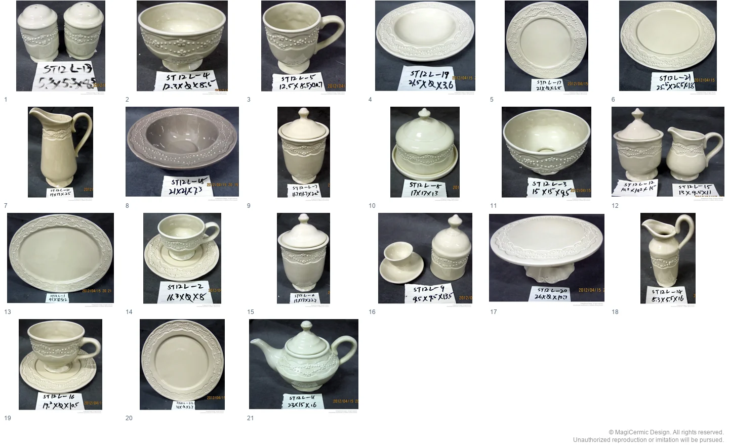 Complete original product reference board for this selection, page 1