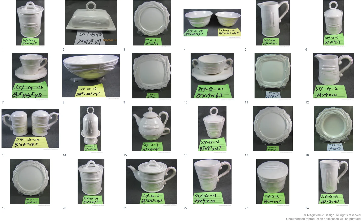 Complete original product reference board for this selection, page 1