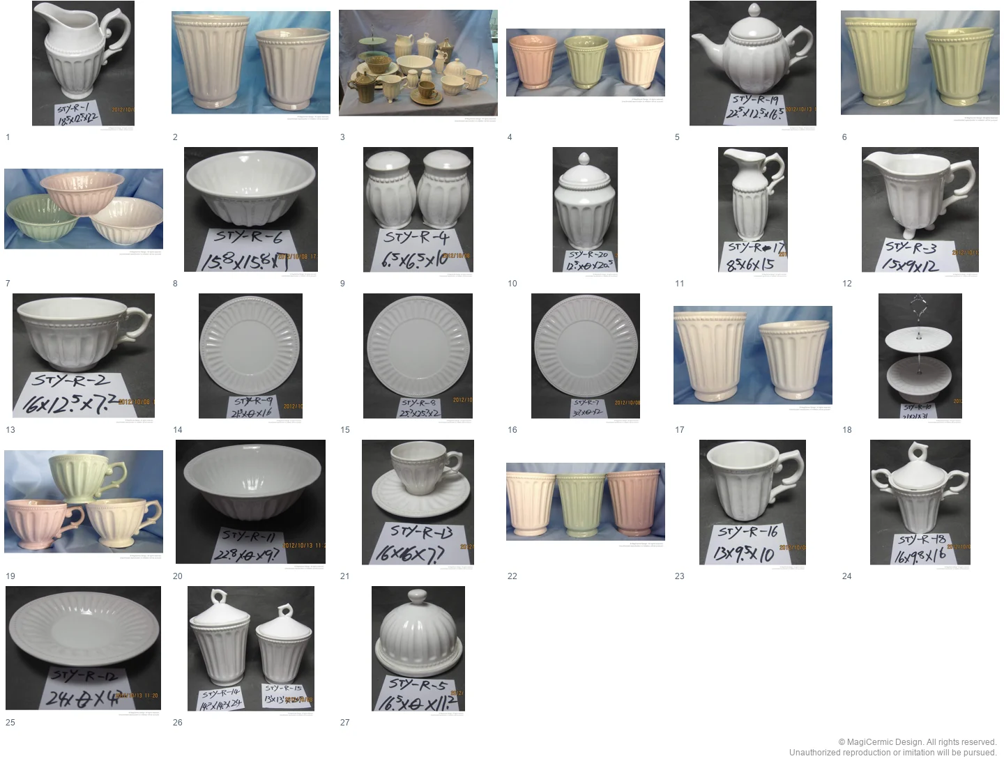 Complete original product reference board for this selection, page 1