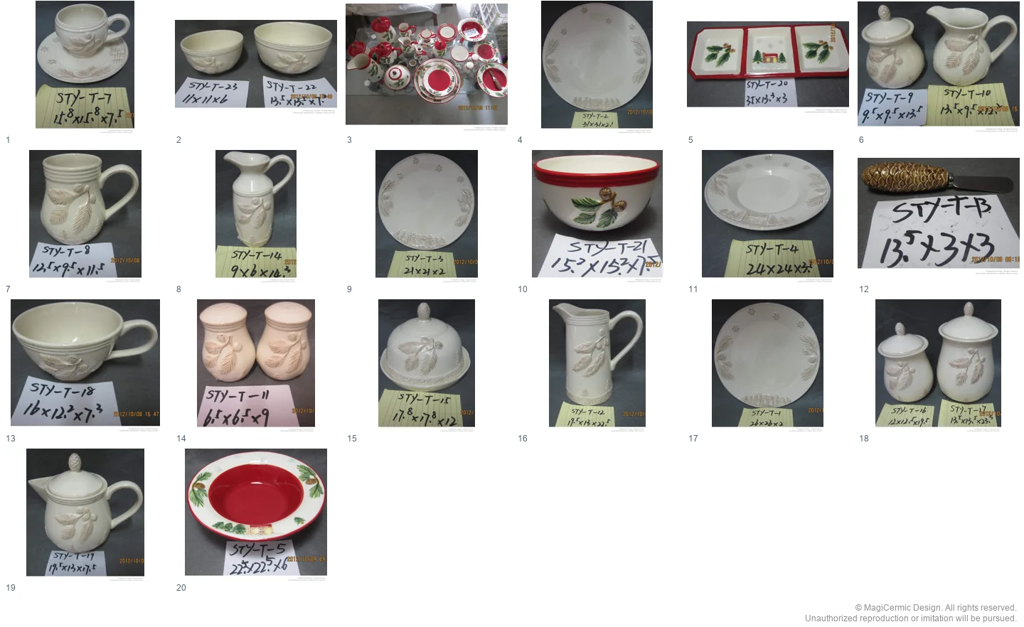 Complete original product reference board for this selection, page 1