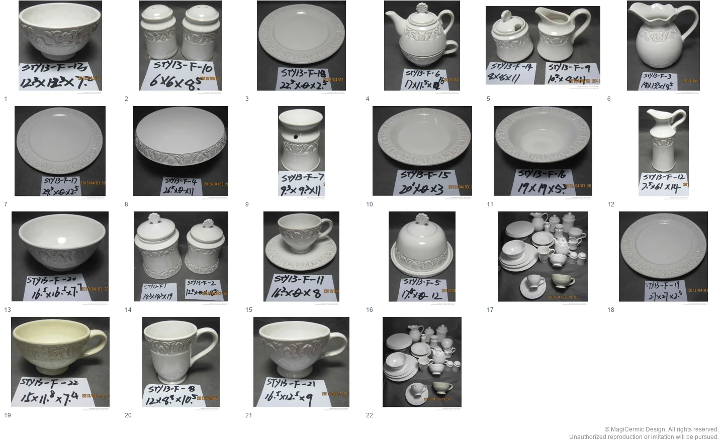 Complete original product reference board for this selection, page 1