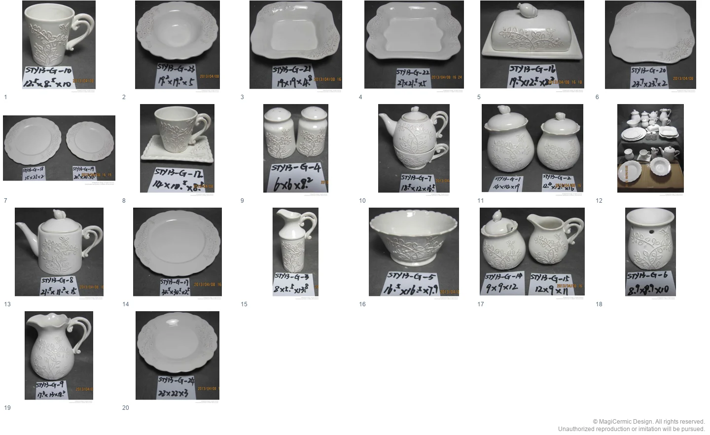 Complete original product reference board for this selection, page 1