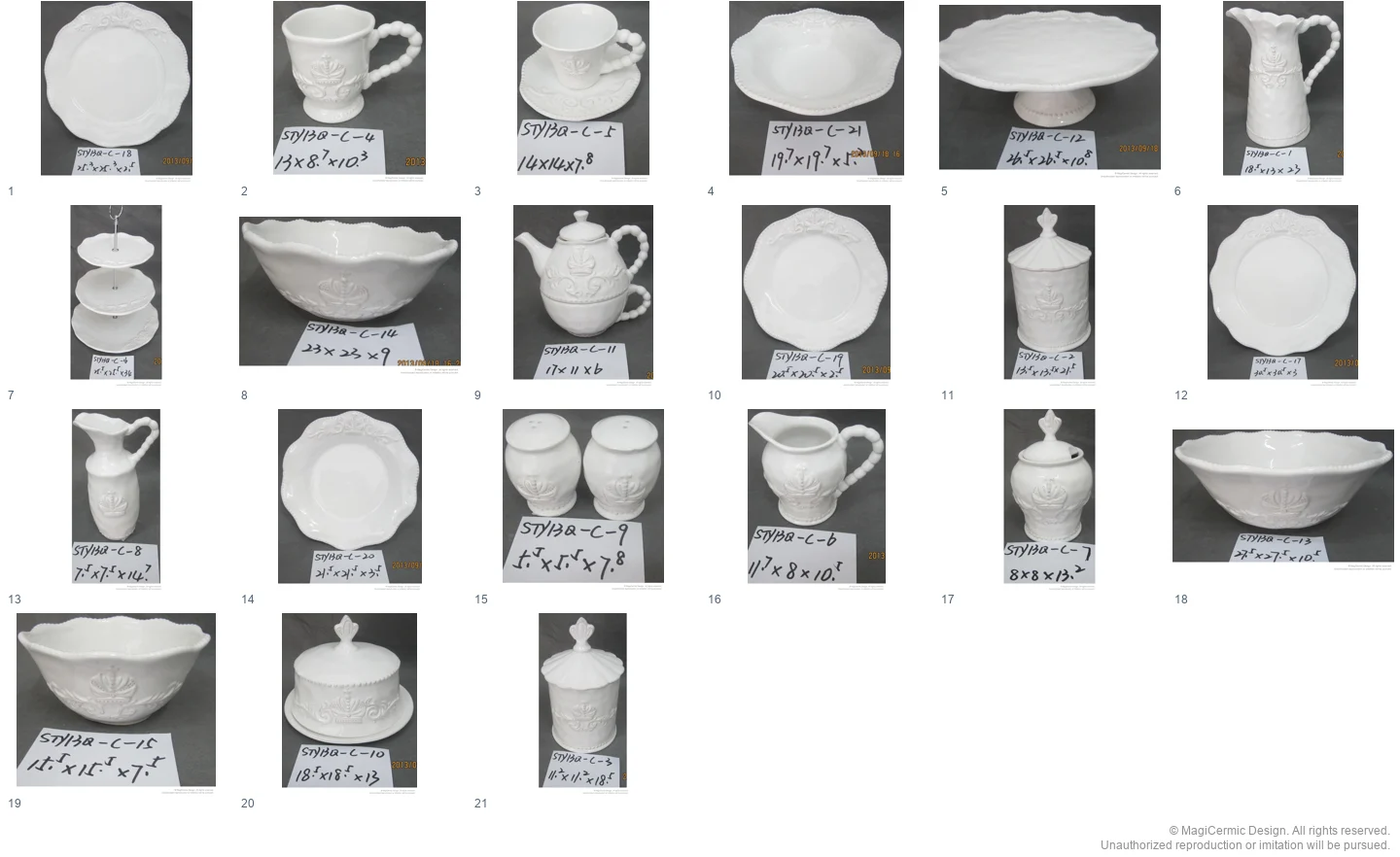 Complete original product reference board for this selection, page 1
