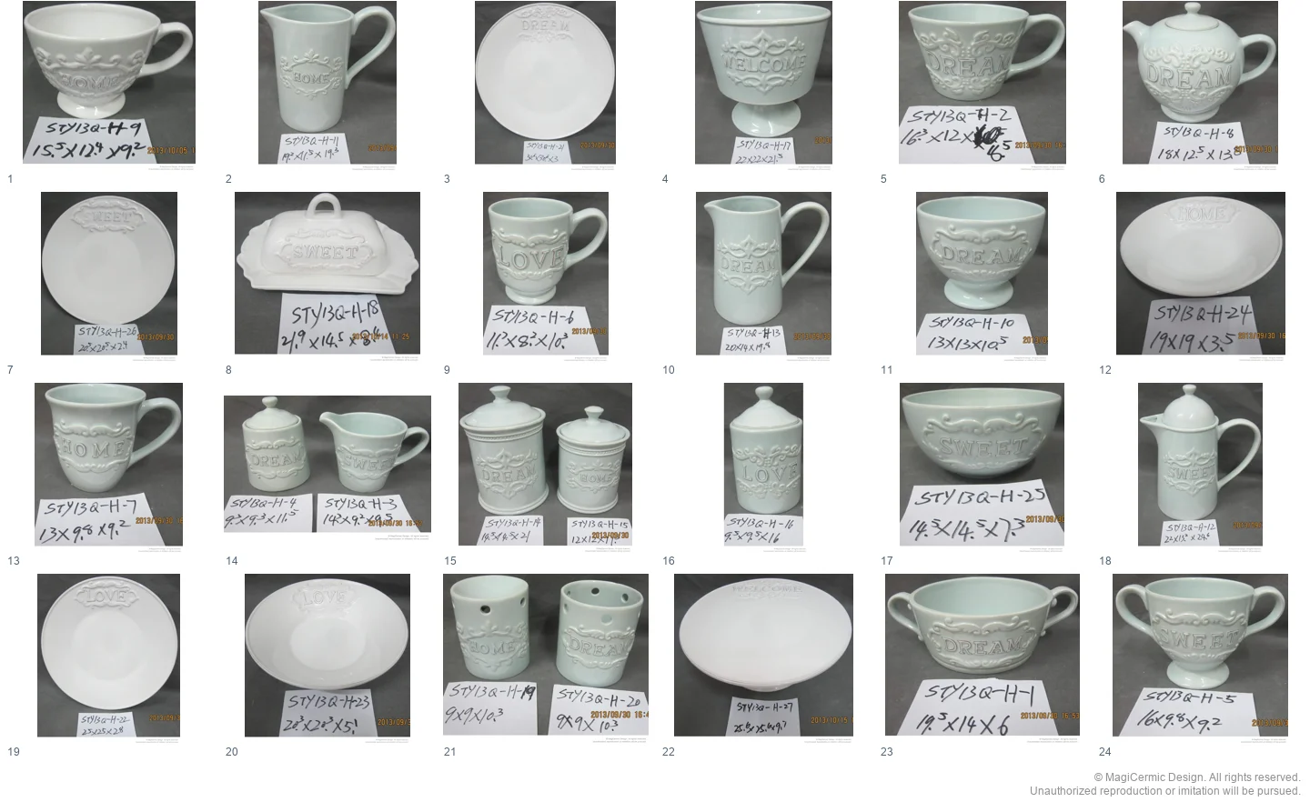Complete original product reference board for this selection, page 1