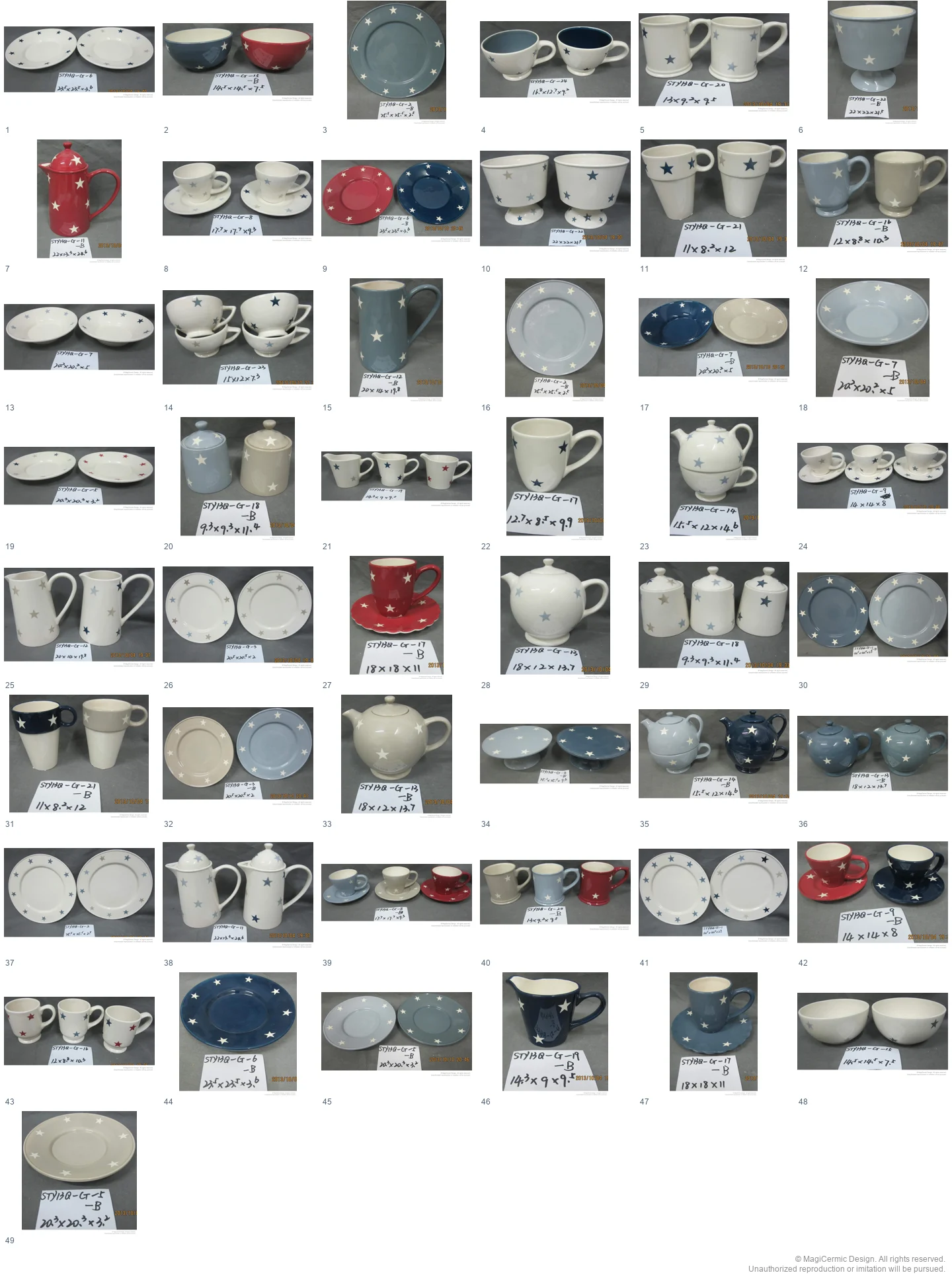 Complete original product reference board for this selection, page 1