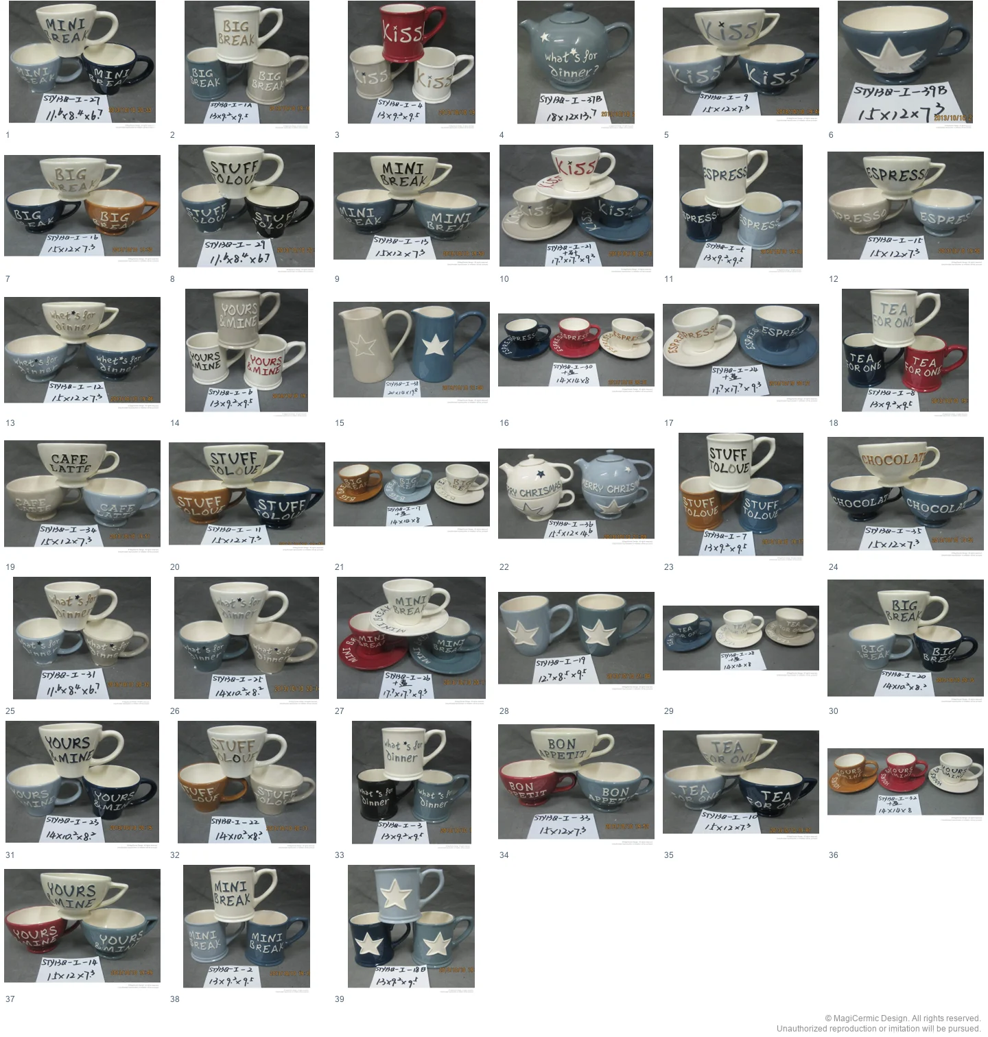 Complete original product reference board for this selection, page 1