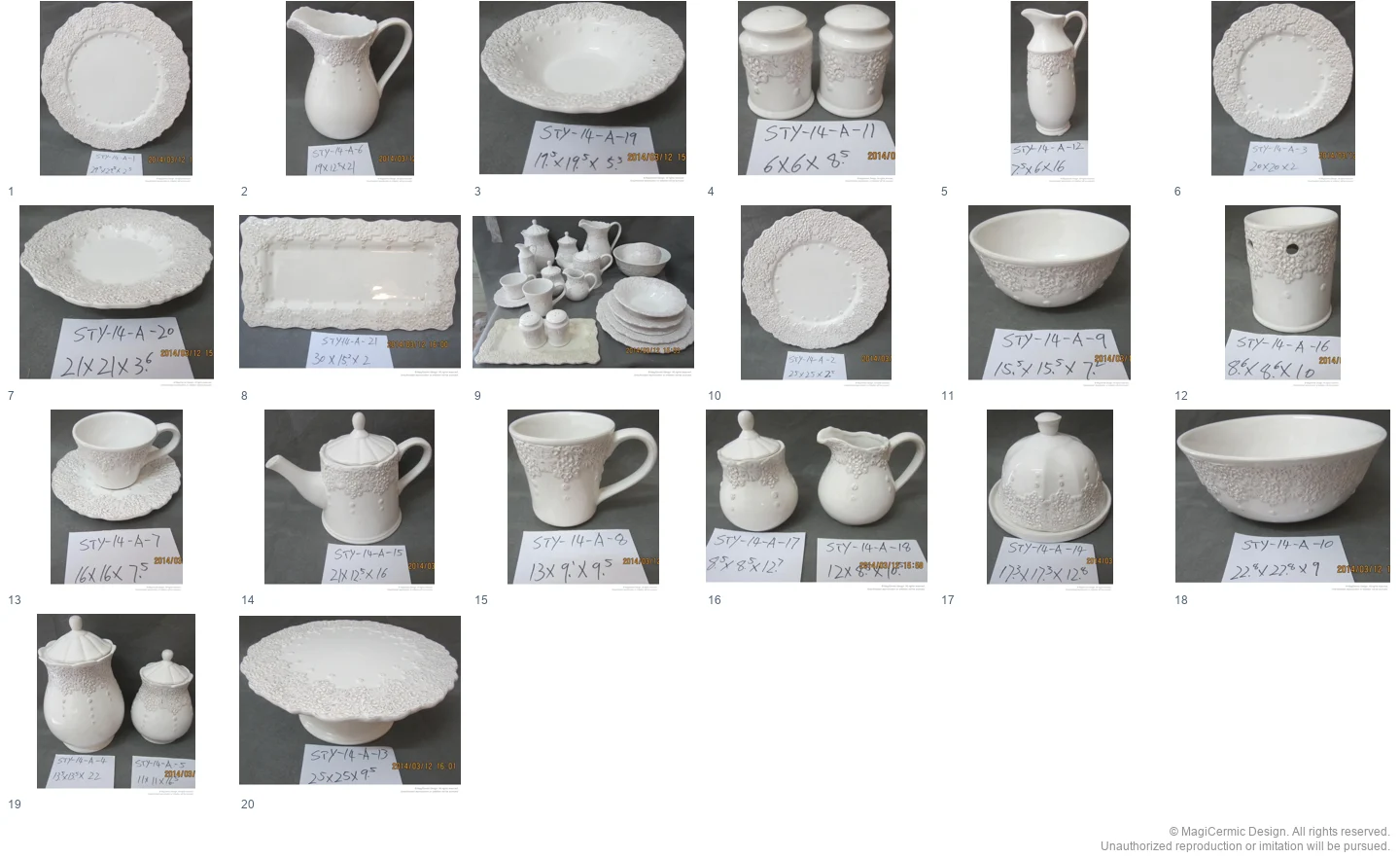 Complete original product reference board for this selection, page 1