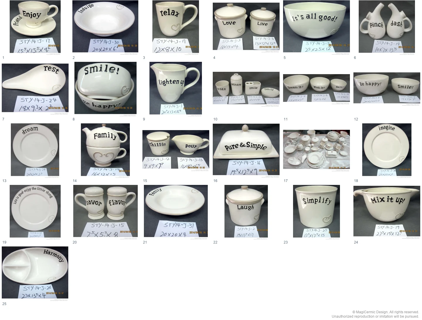 Complete original product reference board for this selection, page 1