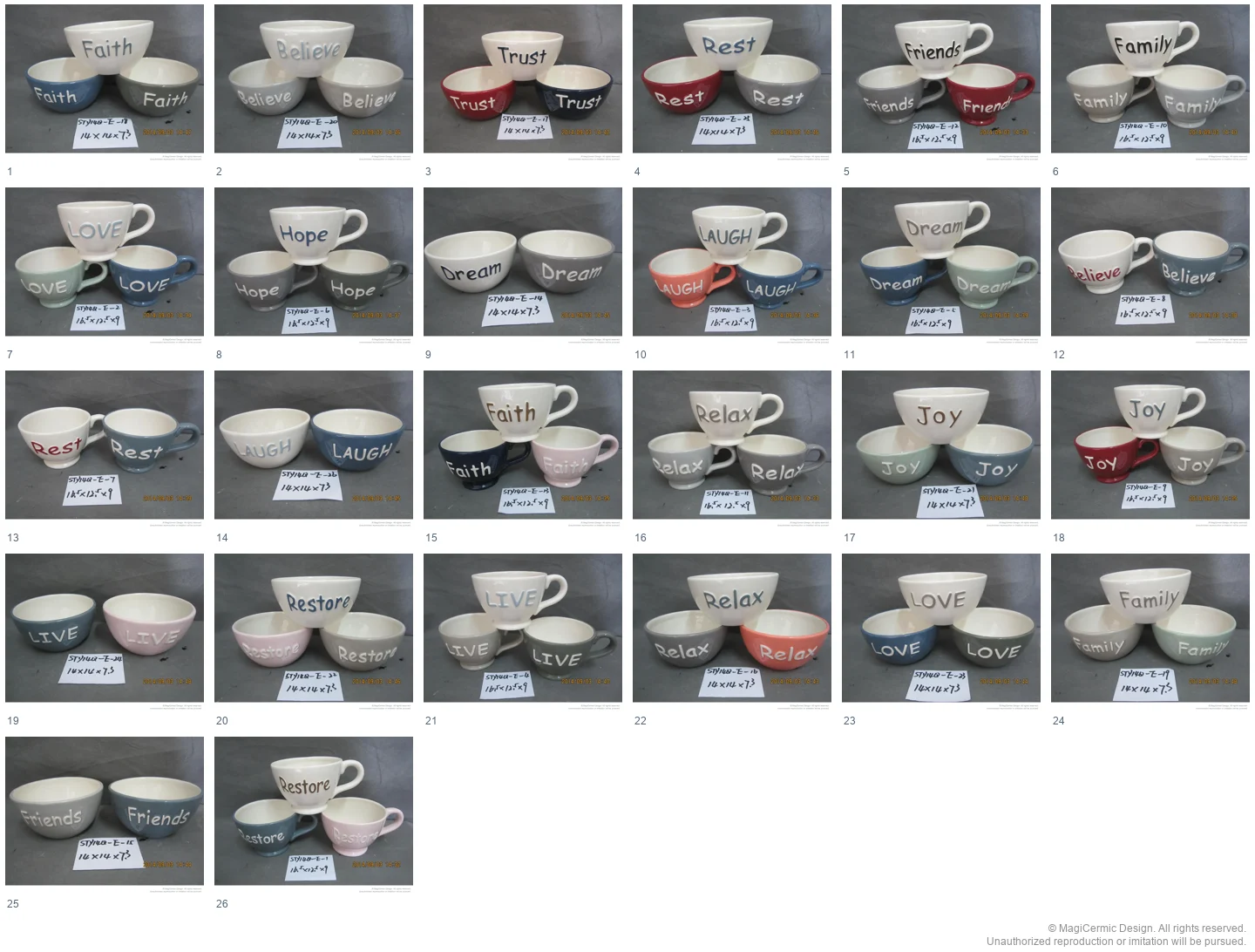 Complete original product reference board for this selection, page 1