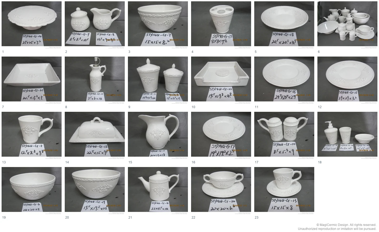Complete original product reference board for this selection, page 1