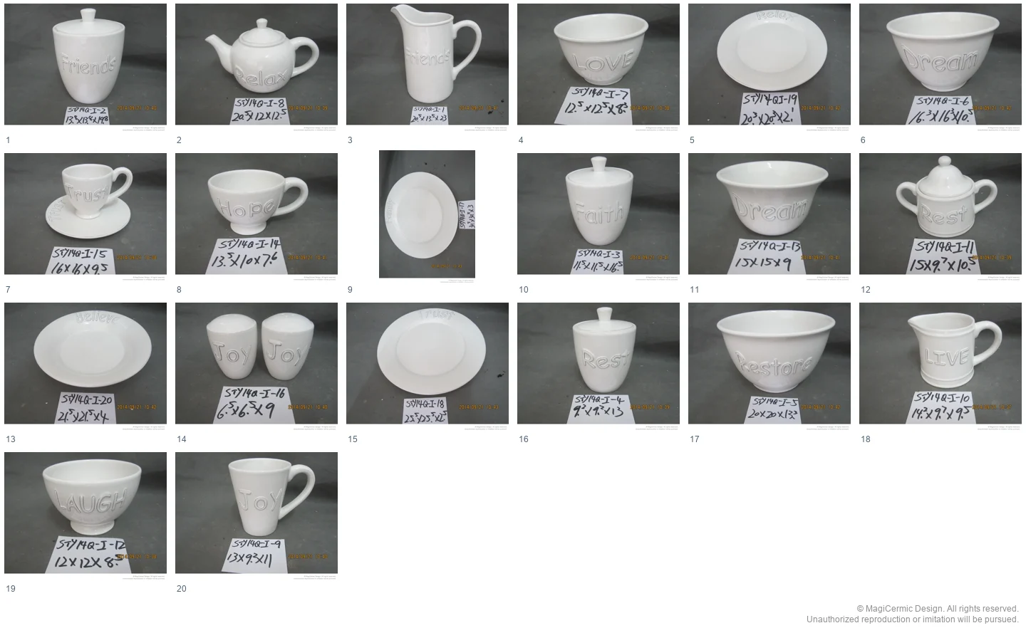 Complete original product reference board for this selection, page 1