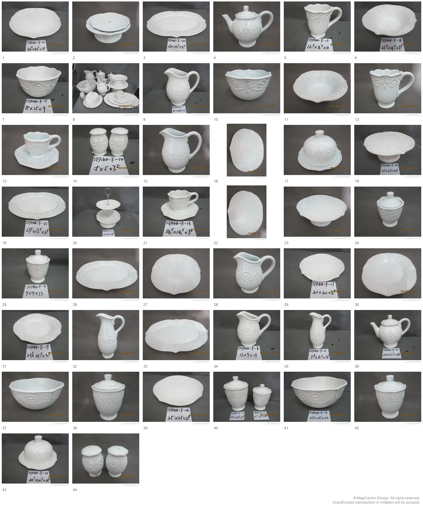 Complete original product reference board for this selection, page 1