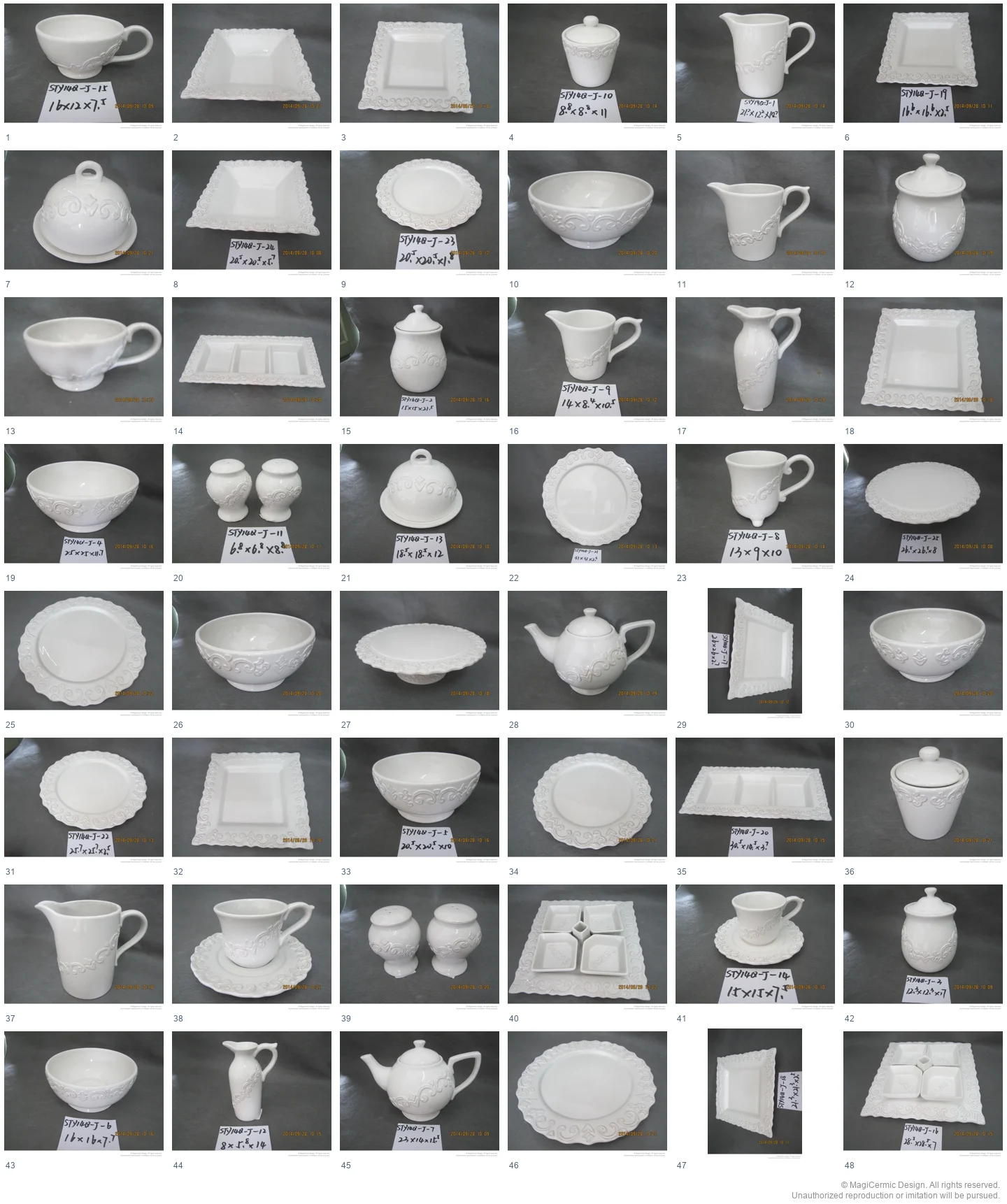 Complete original product reference board for this selection, page 1