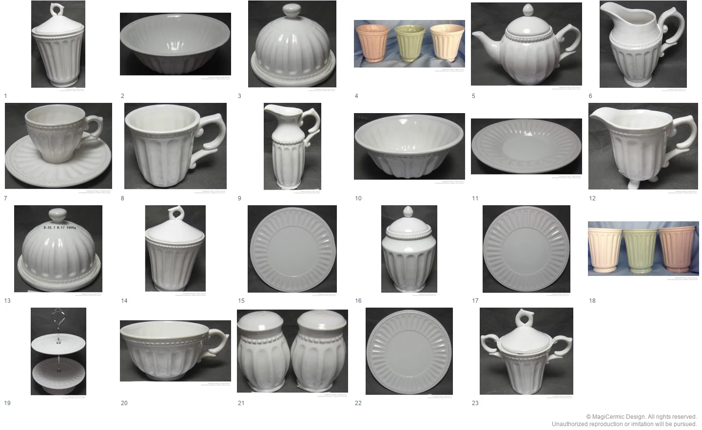 Complete original product reference board for this selection, page 1