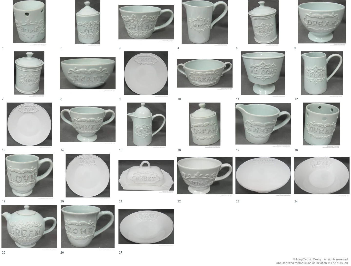 Complete original product reference board for this selection, page 1
