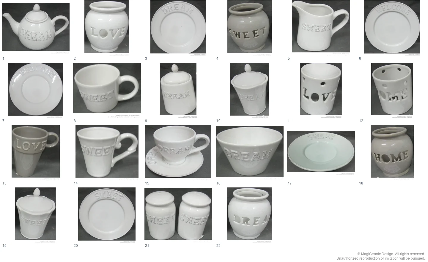 Complete original product reference board for this selection, page 1