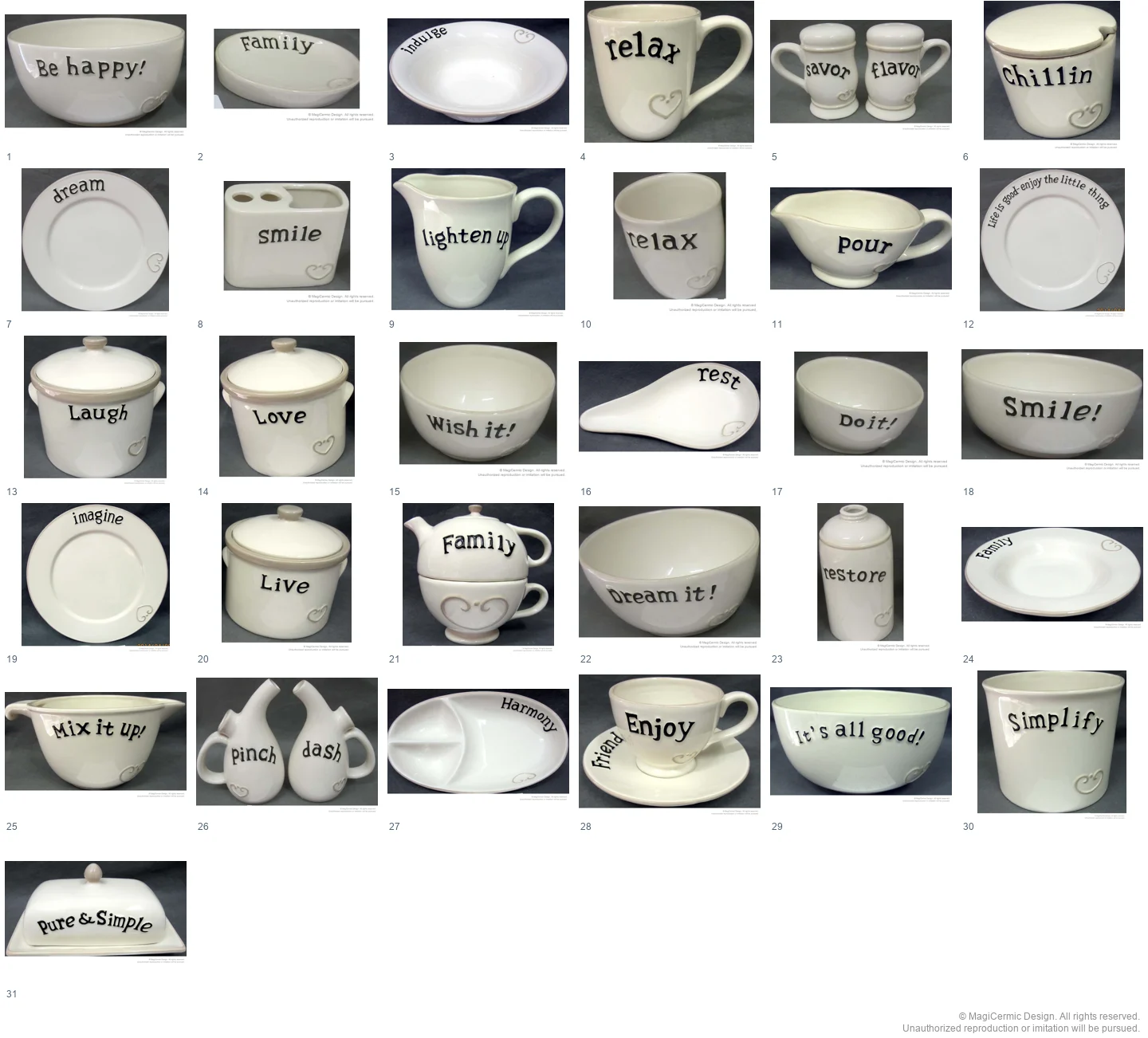 Complete original product reference board for this selection, page 1