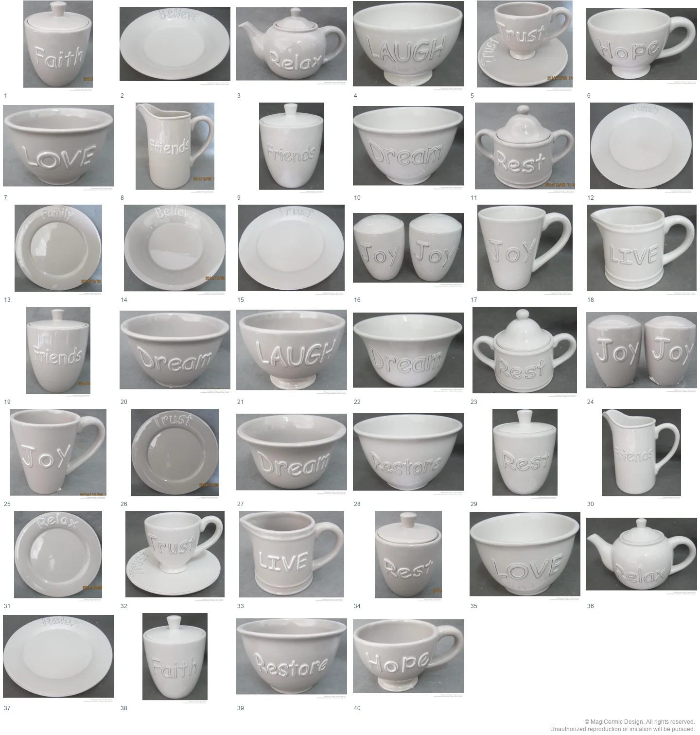 Complete original product reference board for this selection, page 1