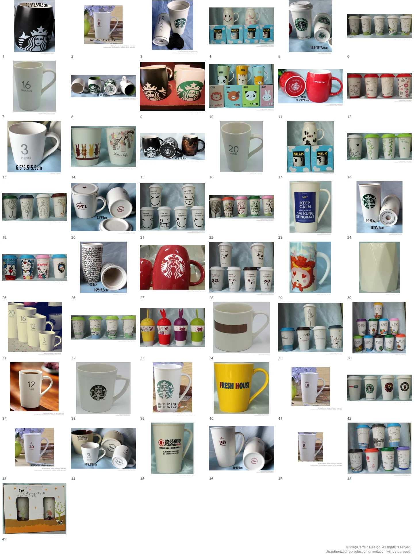 Complete original product reference board for this selection, page 1