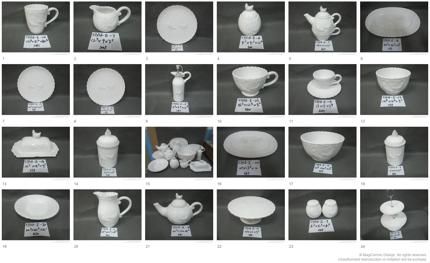 Complete original product reference board for this selection, page 1
