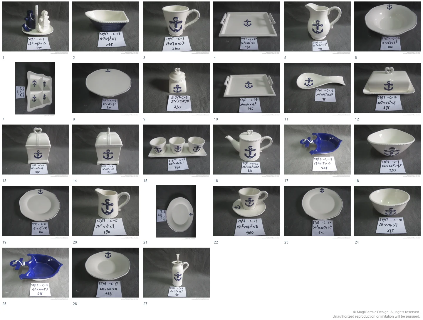 Complete original product reference board for this selection, page 1