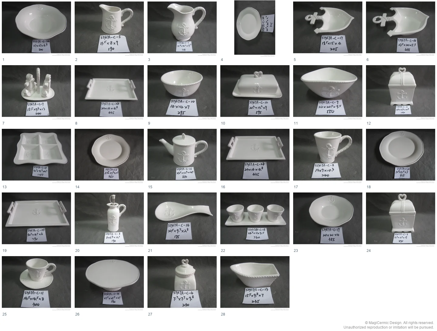 Complete original product reference board for this selection, page 1