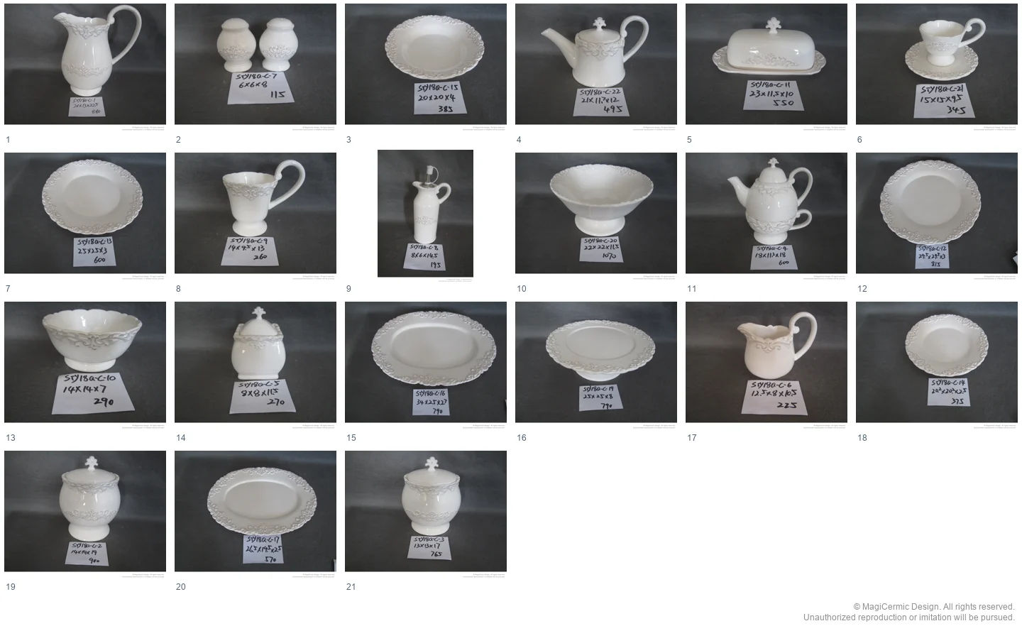 Complete original product reference board for this selection, page 1