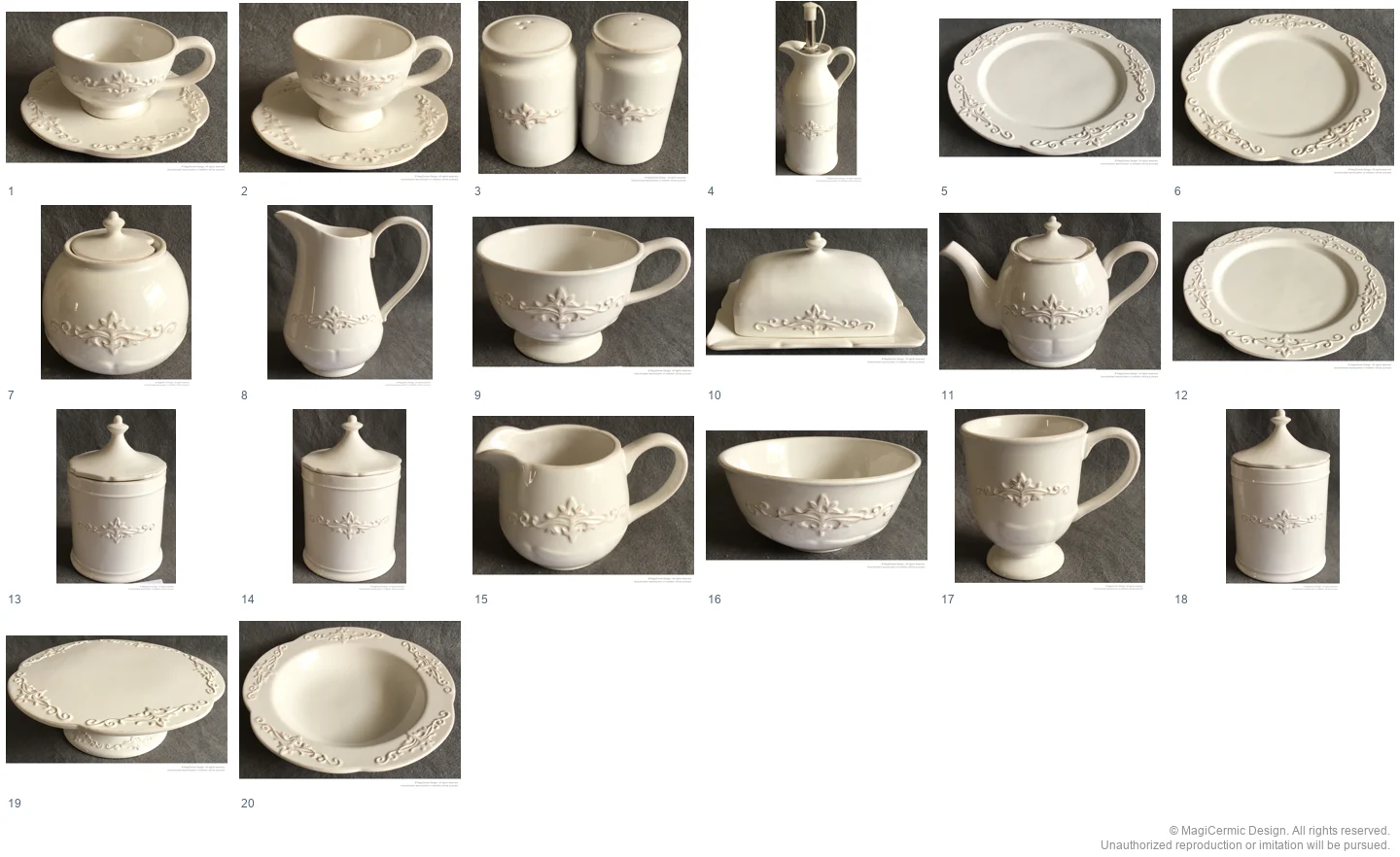 Complete original product reference board for this selection, page 1