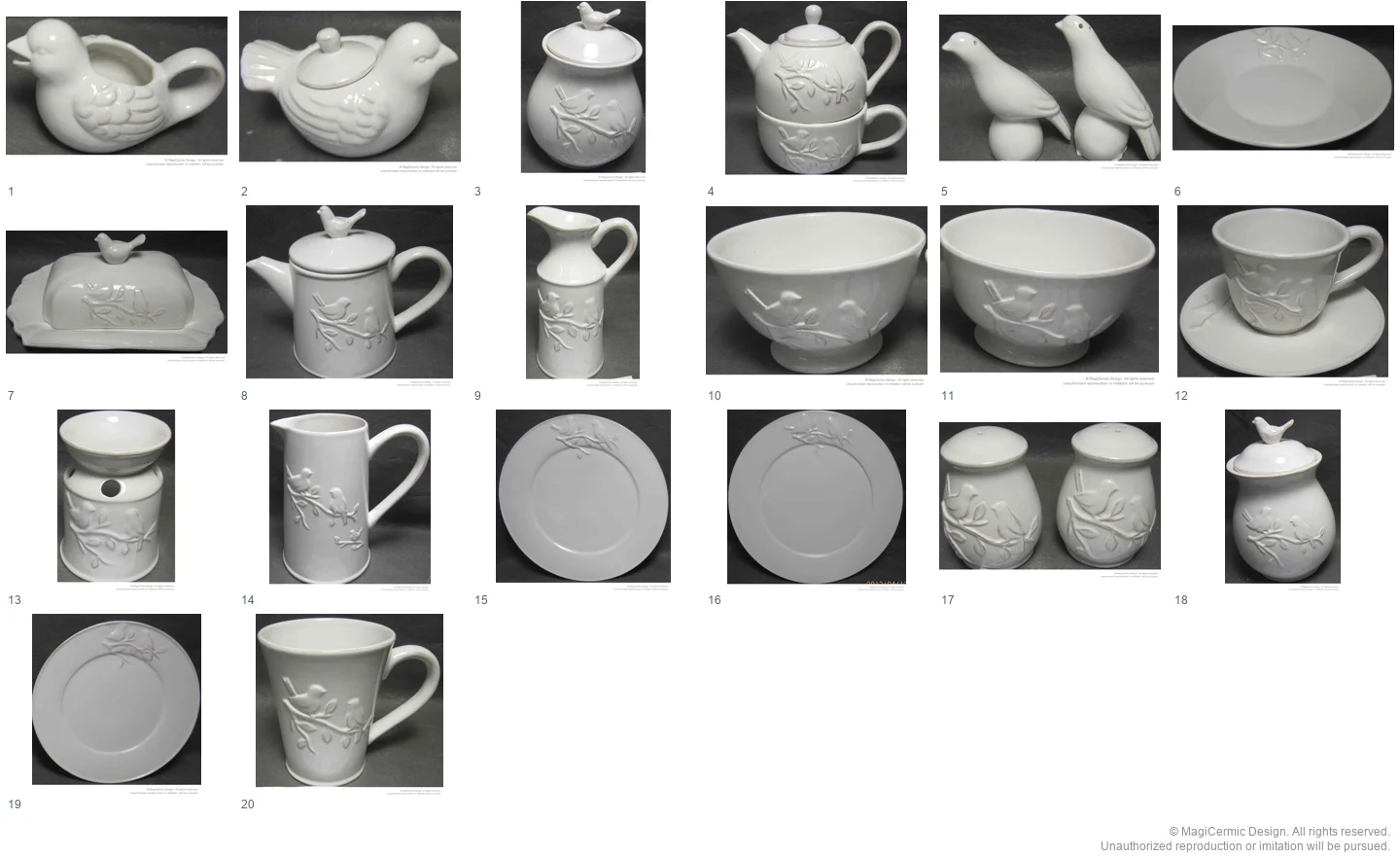 Complete original product reference board for this selection, page 1