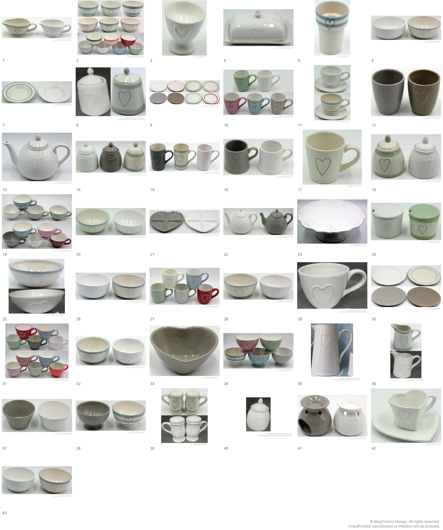 Complete original product reference board for this selection, page 1