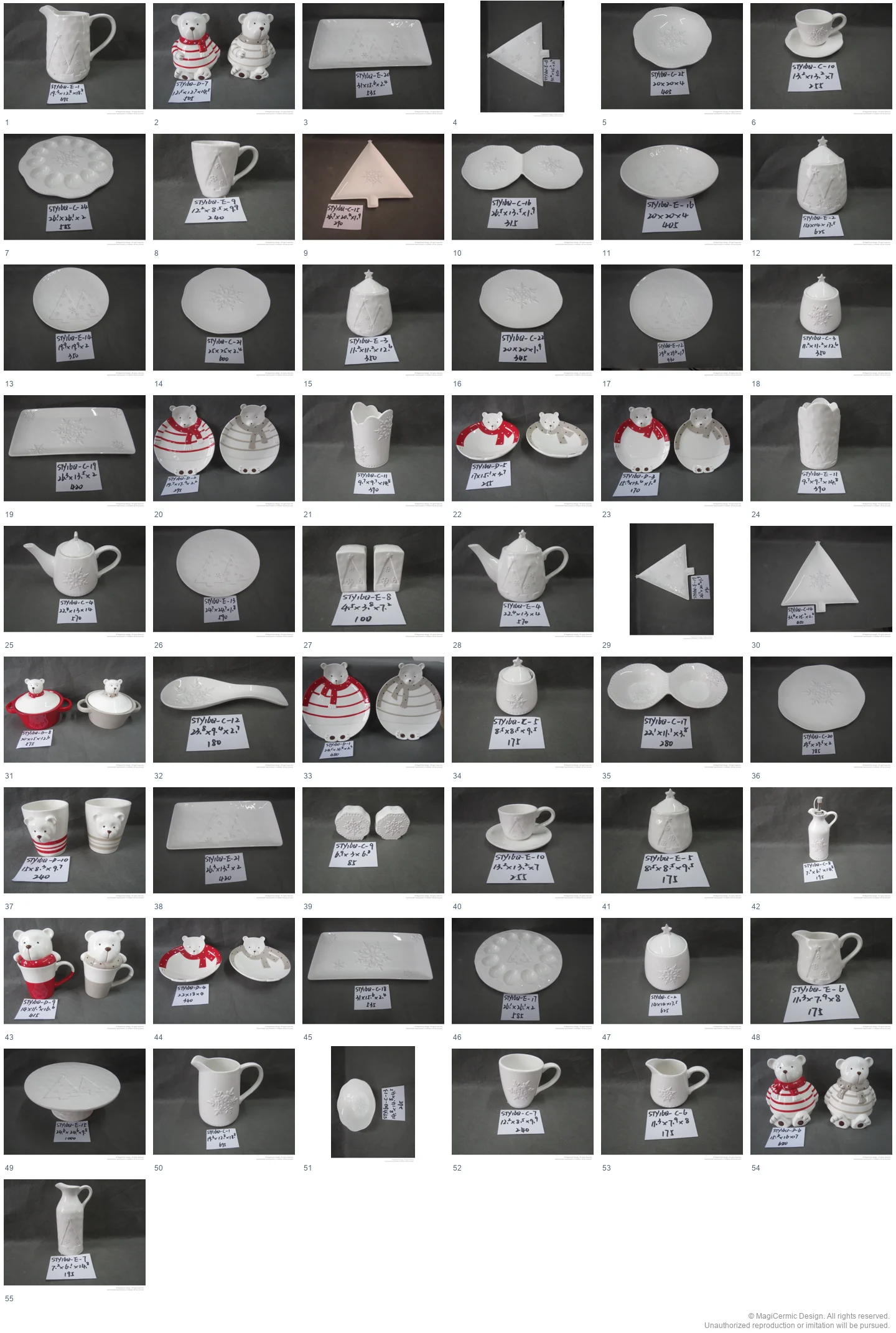Complete original product reference board for this selection, page 1