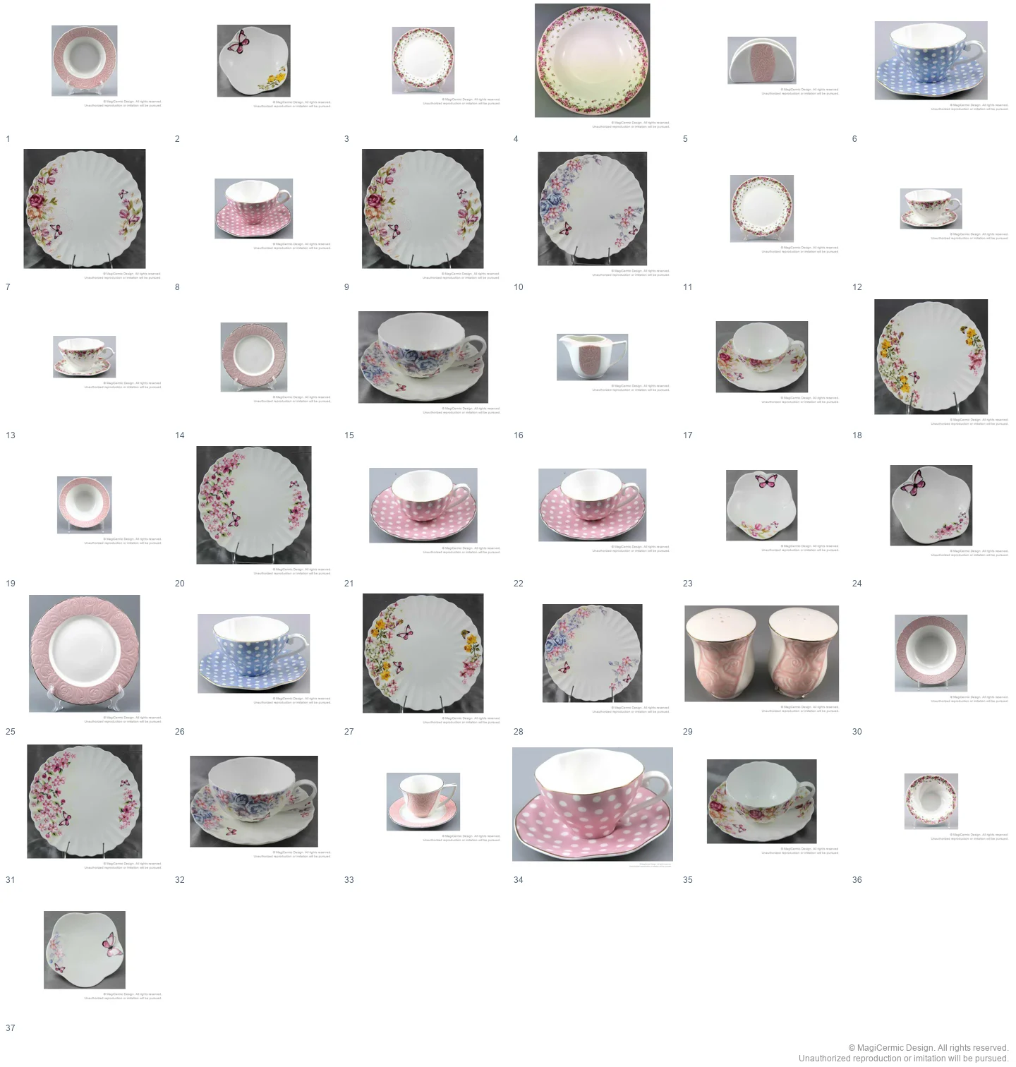 Complete original product reference board for this selection, page 1