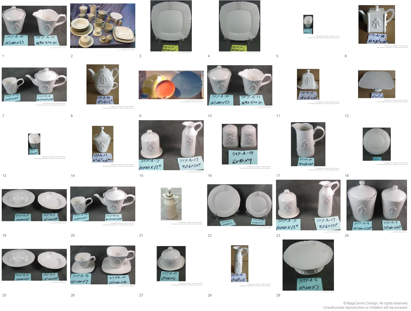 Complete original product reference board for this selection, page 1