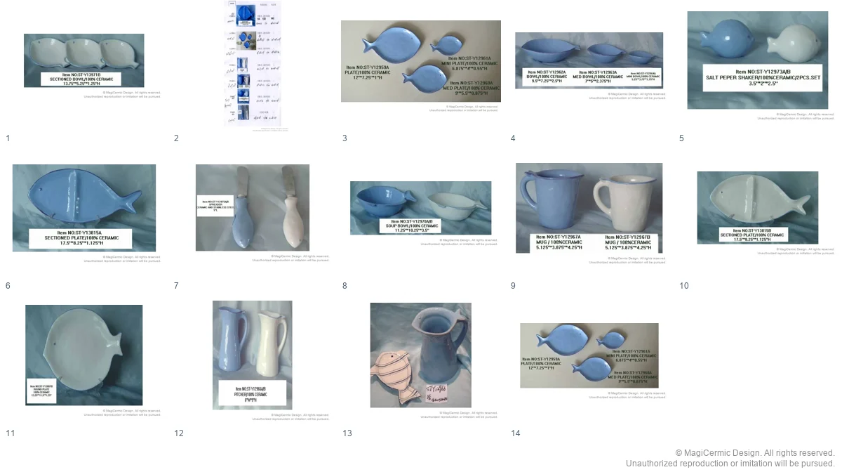 Complete original product reference board for this selection, page 1