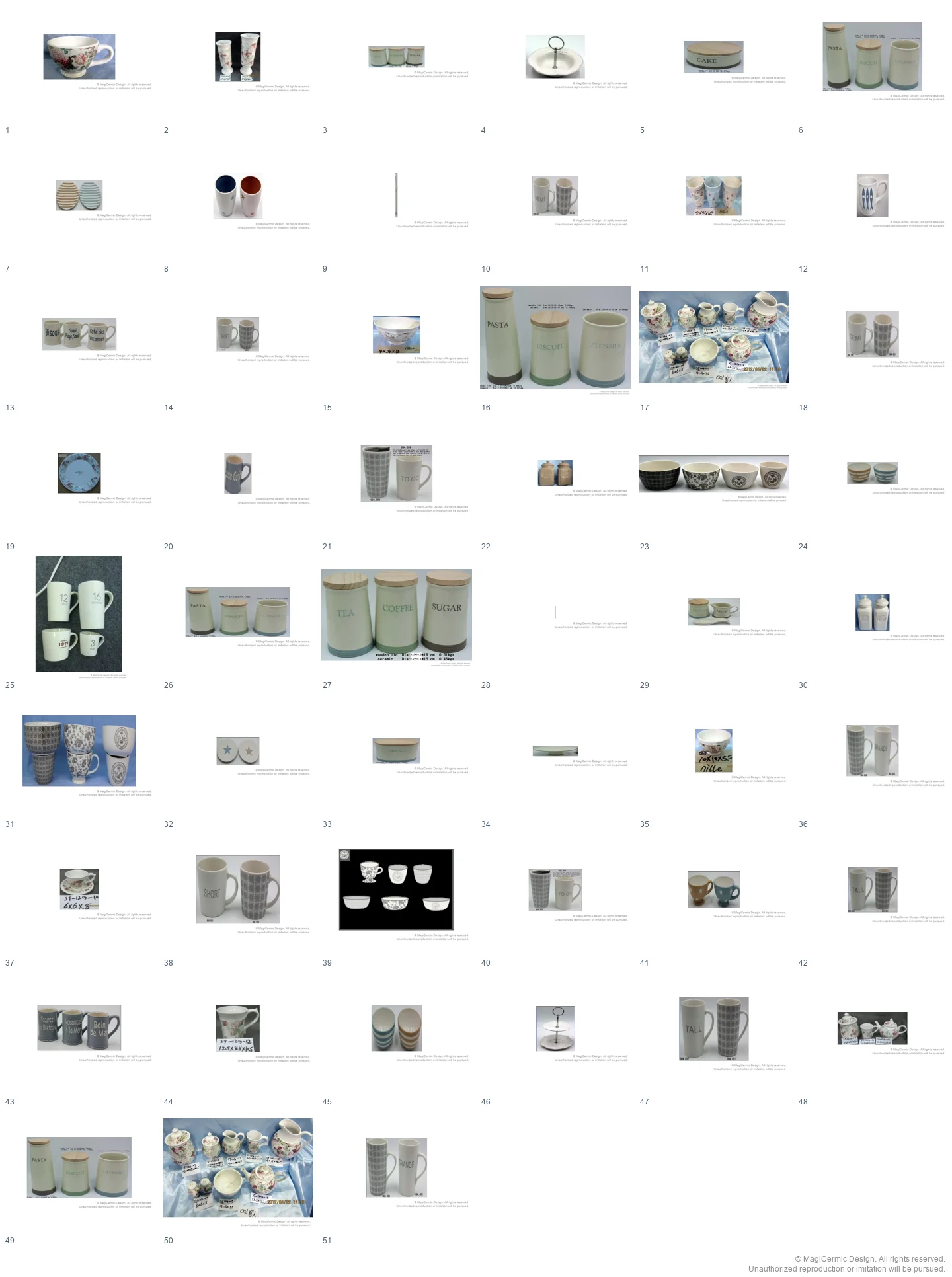 Complete original product reference board for this selection, page 1