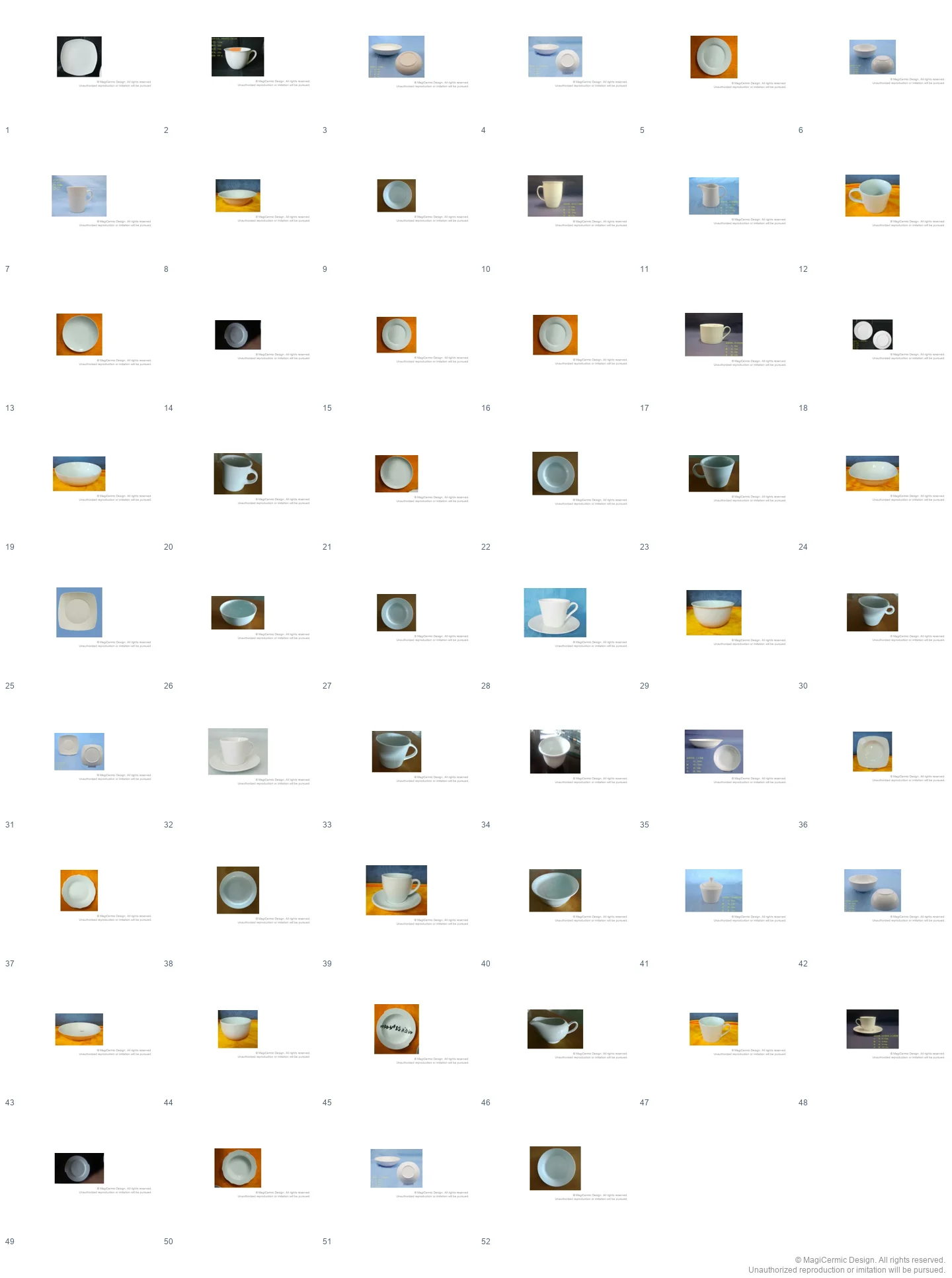 Complete original product reference board for this selection, page 1