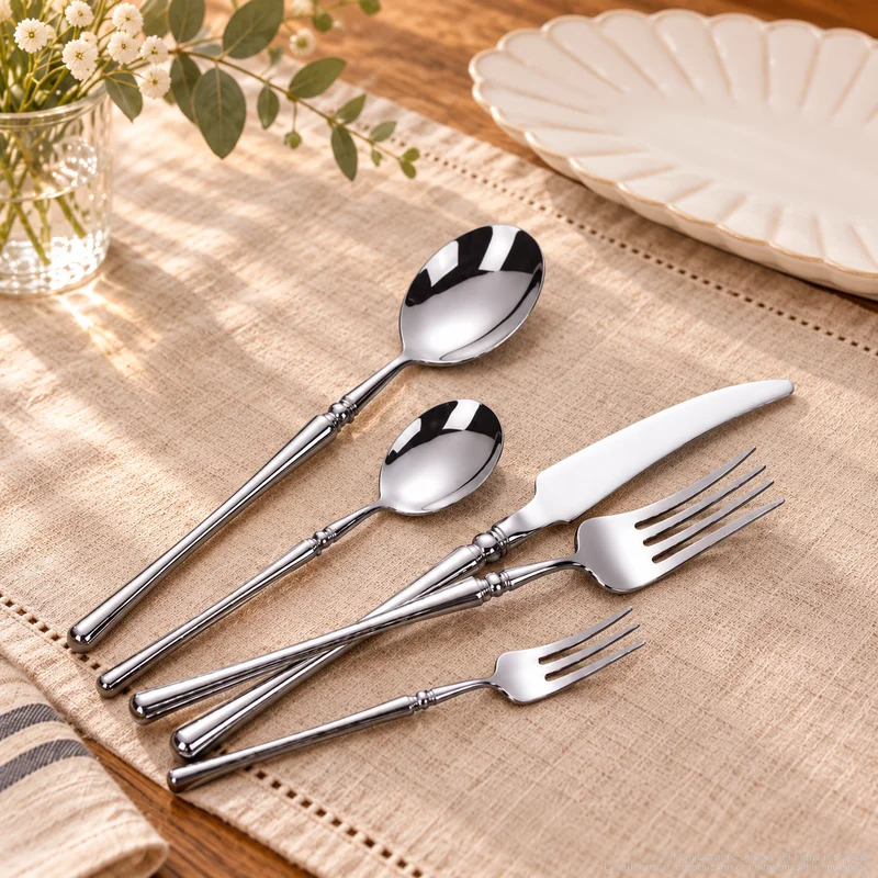 MCF-1088B flatware in an table-setting scene with MGB5796 ceramic tableware