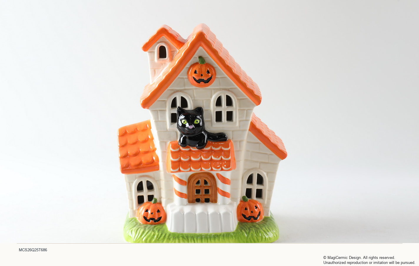 Edited presentation derivative of the original Halloween ceramic house, reference MCS26Q25T686