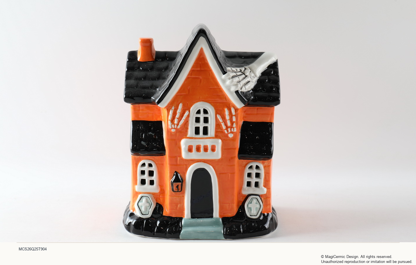 Edited presentation derivative of the original Halloween ceramic house, reference MCS26Q25T904