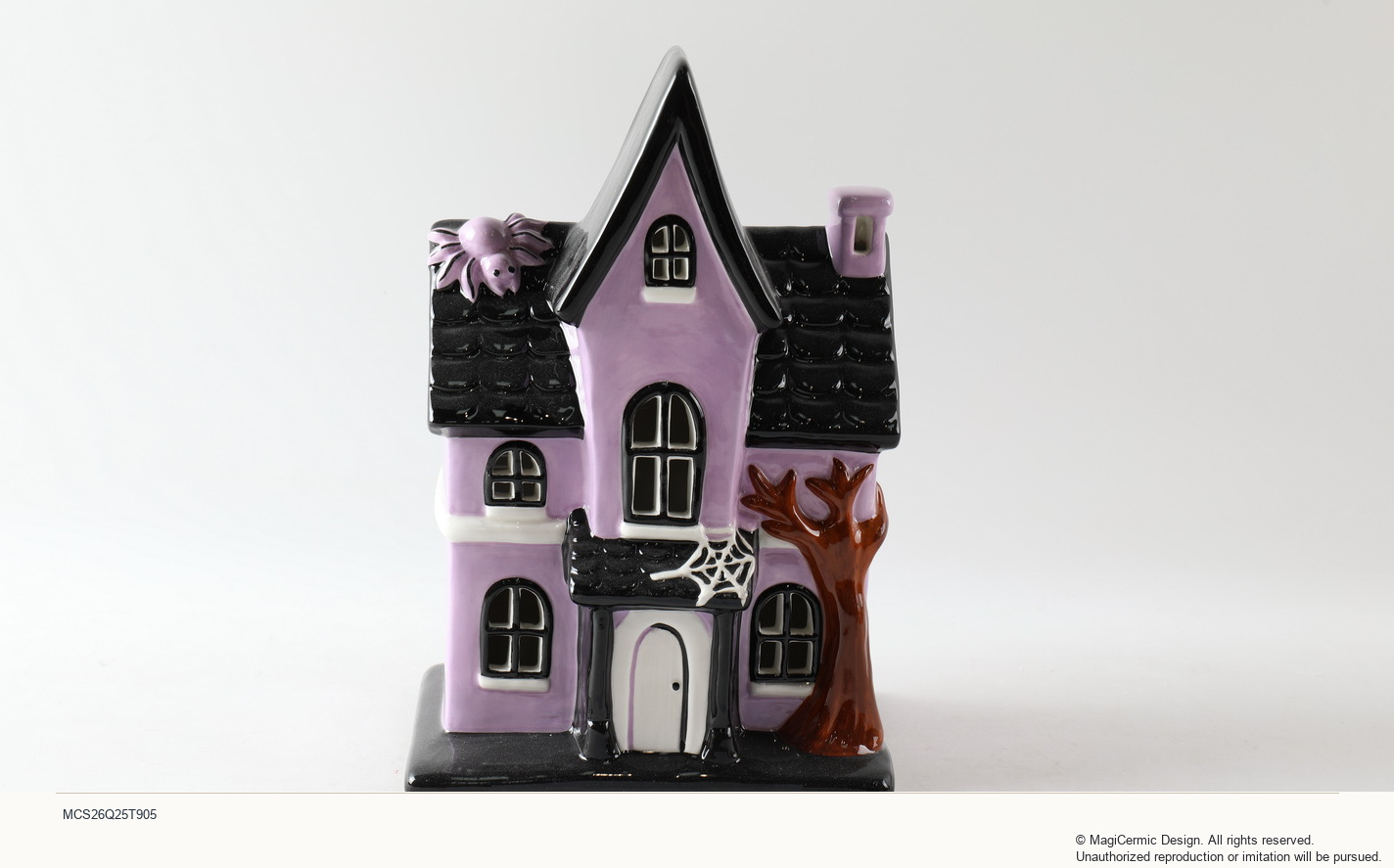 Edited presentation derivative of the original Halloween ceramic house, reference MCS26Q25T905